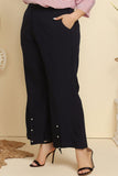 Plus Size Hem Detail Flare Pants