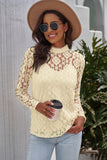 Mock Neck Long Sleeve Lace Top