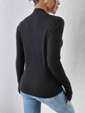 Mock Neck Long Sleeve Knit Top